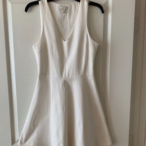 Joie White Fit and Flare V-Neck Dress